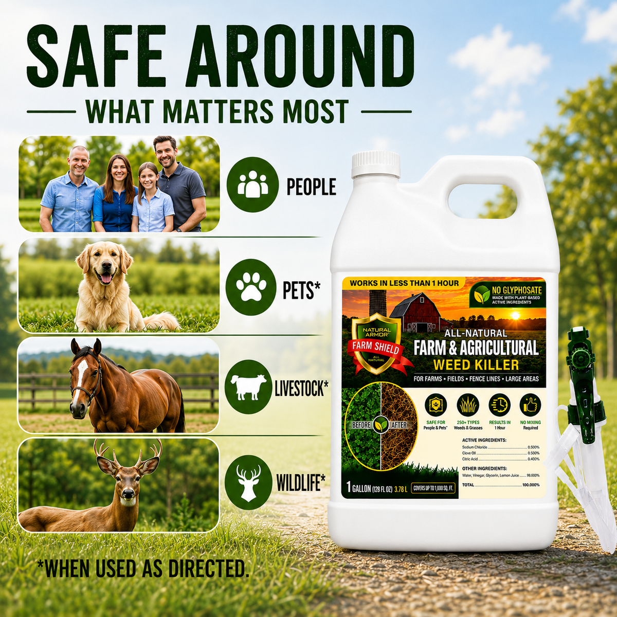 Farm and Agricultural All-Natural Weed Killer