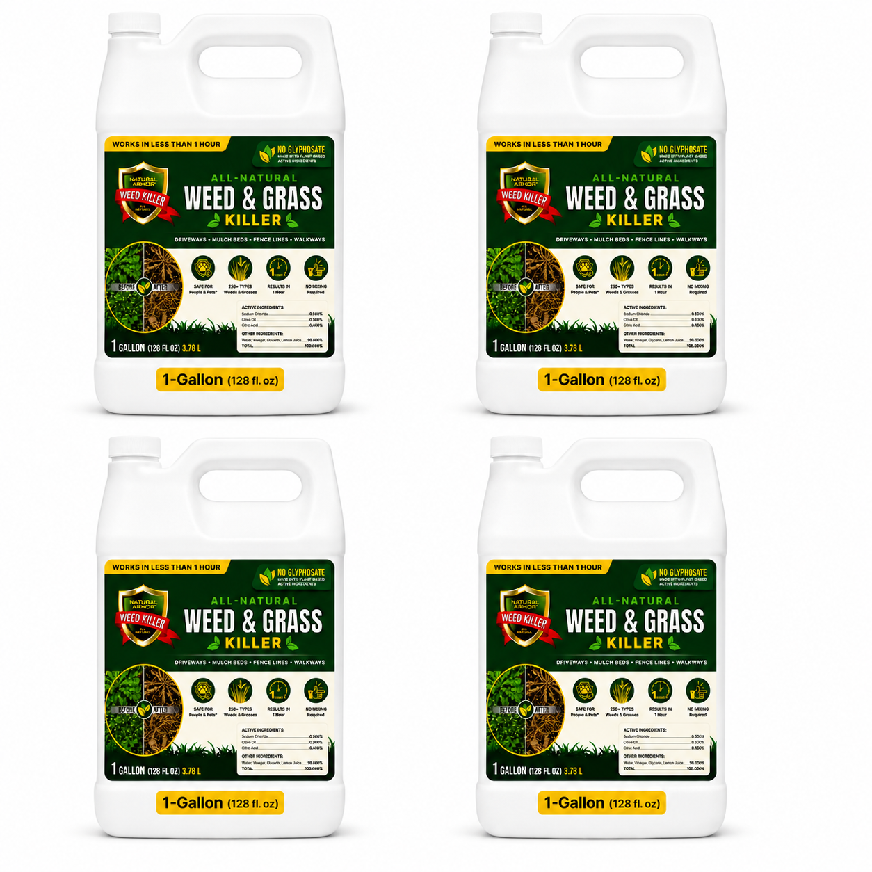 Natural Armor All-Natural Weed Killer - CASE OF 4 GALLON REFILLS