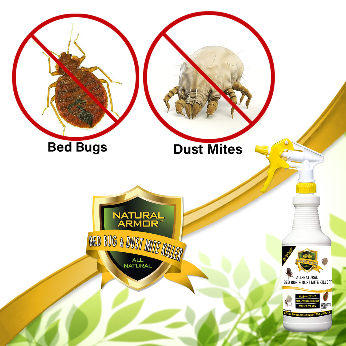 Bed Bug & Dust Mite Killer GALLON (128oz) Natural Armor