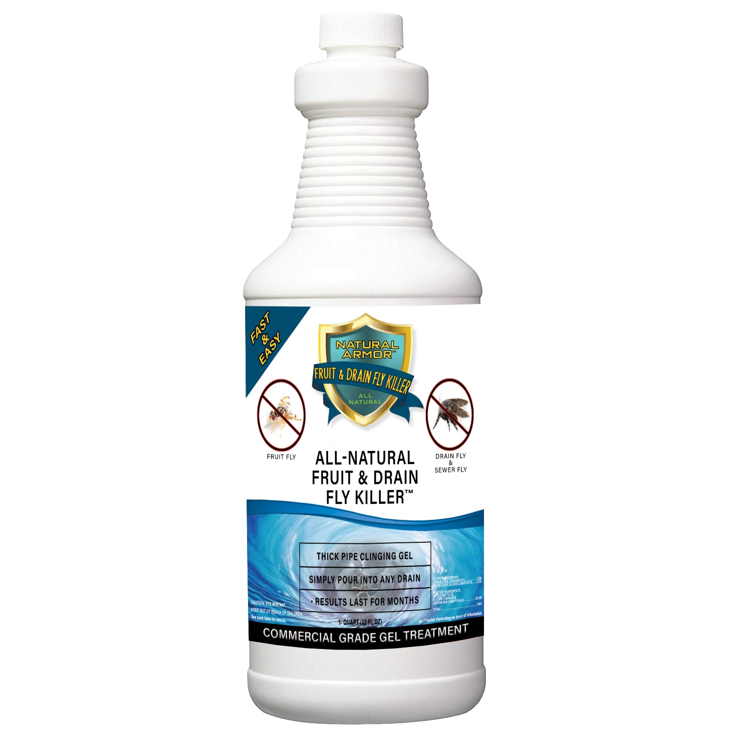 Fruit Fly Drain Treatment | Drain Fly Eliminator | All-Natural, Eliminates Gnats, Sewer Flies and More - Works in All Drains - 32 fl oz
